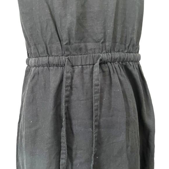 OLD Navy linen blend tie waist black dress size M - Picture 5 of 8